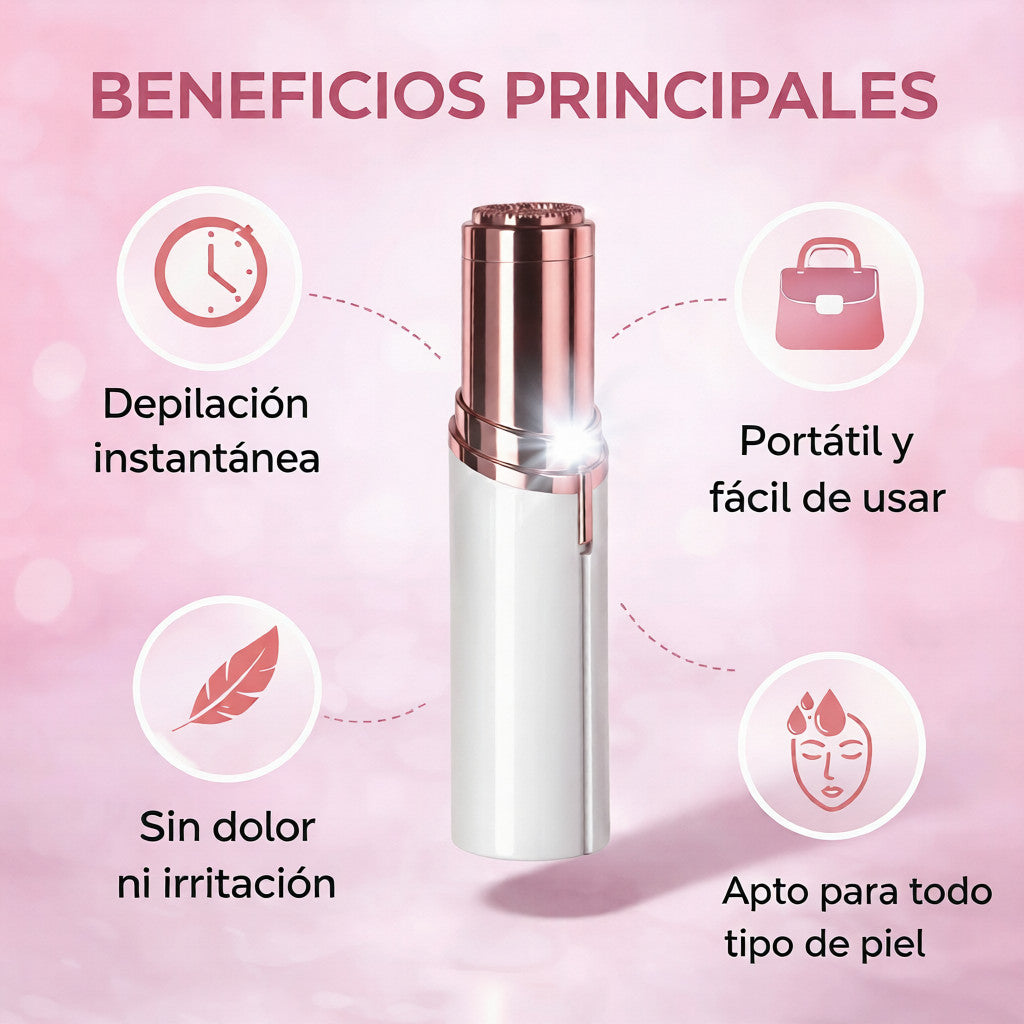 Elimina el vello facial al instante sin dolor, sin irritación y sin que vuelva más grueso